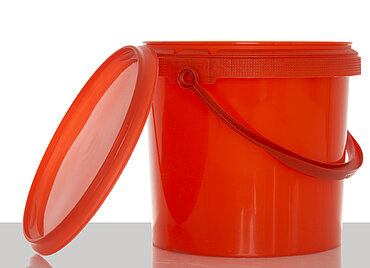 Kunststoff Rundeimer: 2,5 Liter, Farbe: rot Kunststoff Rundeimer: 2,5 Liter, Farbe: rot