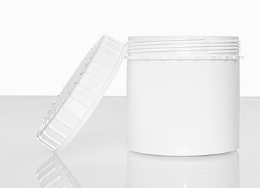 Kunststoff Schraubdeckeldose: 650 Milliliter, Farbe: weiß