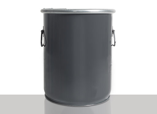 Sheet steel hobbock cylindrical: 20,0 liter, colour: grey RAL 7012