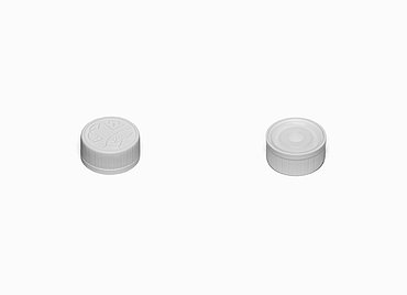 Drück- und Dreh Deckel aus PP ø 28,0 mm Mündung