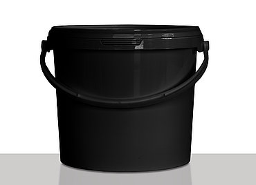 Plastic round bucket ECO: 5,6 liter, colour: black