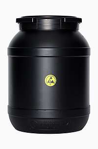 Conductive wide neck drum: 26,0 liter, colour: black
