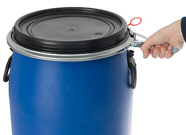 Open head drum with degassing valve: 60,0 liter, colour: blue