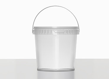 Kunststoff Rundeimer: 2,0 Liter, Farbe: transparent