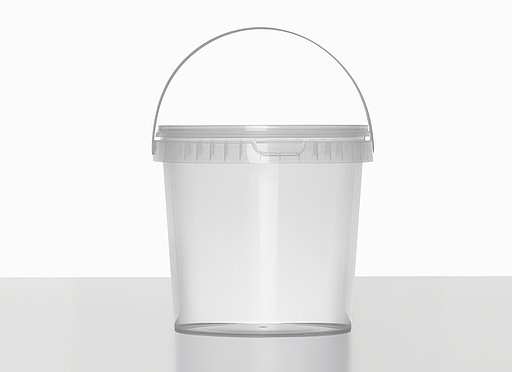 Kunststoff Rundeimer: 2,0 Liter, Farbe: transparent