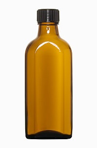 Meplatflasche: 100 Milliliter, Farbe: braun