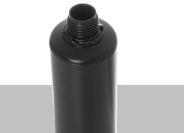 Kunststoff Rundflasche OV 500/28: 500 Milliliter, Farbe: schwarz Kunststoff Rundflasche OV 500/28: 500 Milliliter, Farbe: schwarz