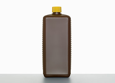 Kunststoff Vierkantflasche: 1,0 Liter, Farbe: braun