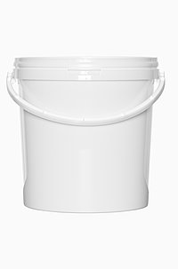 Kunststoff Rundeimer: 10,7 Liter, Farbe: weiß