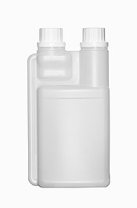 Kunststoff Dosierflasche 2-Neck/25: 500 Milliliter, Farbe: natur