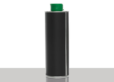 Weißblech Ölflasche: 500 Milliliter, Farbe: matt schwarz lackiert