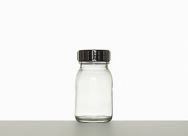 Wide neck bottle: 150 milliliter, colour: clear