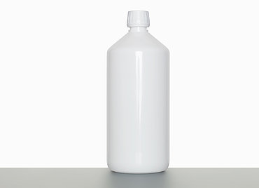 PET bottle cylindrical: 1,0 liter, colour: white
