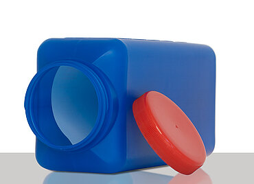 Kunststoff Vierkantflasche: 2,5 Liter, Farbe: blau