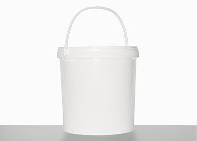 Kunststoff Rundeimer: 20,0 Liter, Farbe: weiß