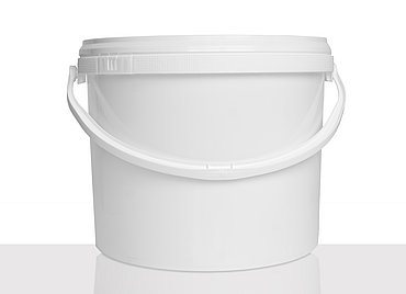 Plastic round bucket: 11,0 liter, colour: white