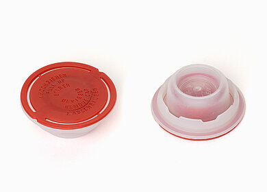 Prelldeckel mit Balg aus HDPE/LDPE ø 57,0 mm Mündung