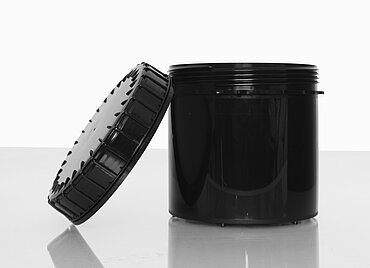 Kunststoff Schraubdeckeldose: 650 Milliliter, Farbe: schwarz