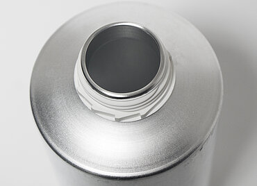 Aluminiumflasche Schrägschulter: 2,5 Liter, Farbe: silbermatt gebeizt