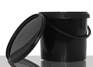 Plastic round bucket: 5,0 liter, colour: black