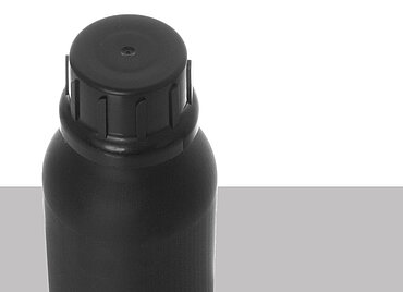 Kunststoff Gefahrgutflasche: 500 Milliliter, Farbe: schwarz Kunststoff Gefahrgutflasche: 500 Milliliter, Farbe: schwarz