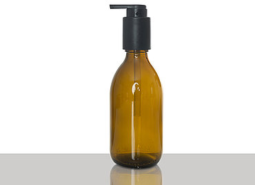 Syrup bottle: 250 milliliter, colour: brown transparent