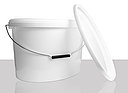 Plastic oval bucket: 18,1 liter, colour: white