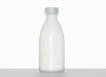 Laboratory bottle: 250 milliliter, colour: natural