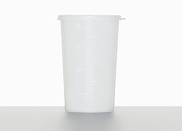 Laboratory cup: 80 milliliter, colour: natural