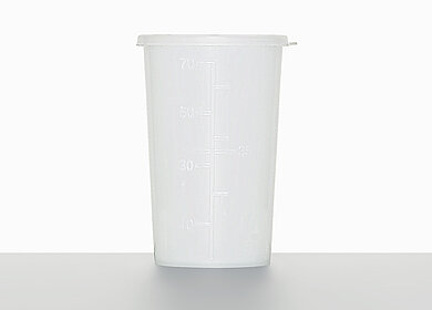 Laboratory cup: 80 milliliter, colour: natural
