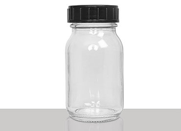 Weithalsglas: 100 Milliliter, Farbe: klar