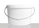 Plastic oval bucket: 5,8 liter, colour: white