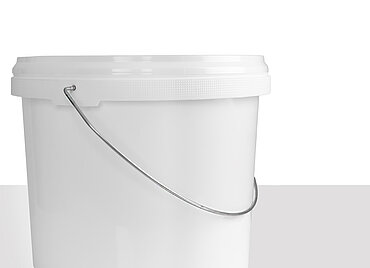 Kunststoff Rundeimer: 8,0 Liter, Farbe: weiß