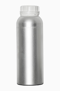 Aluminium bottle round shoulder: 1,3 liter, colour: matte silver stained