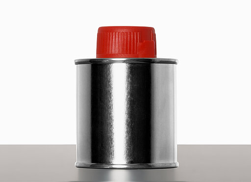 Weißblech Flachflasche: 100 Milliliter, Farbe: blank