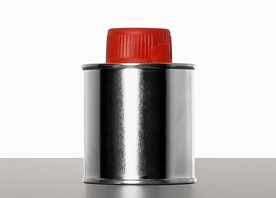 Flat-top bottle: 100 milliliter, colour: blank