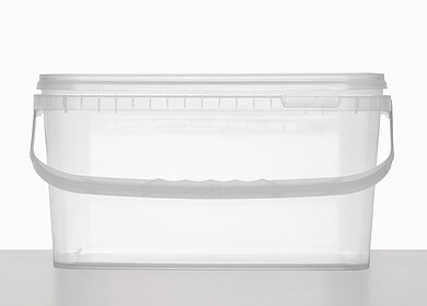 Square bucket: 5,8 liter, colour: clear transparent