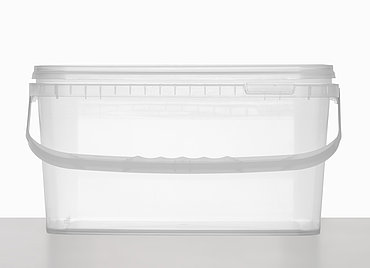Square bucket: 5,8 liter, colour: clear transparent