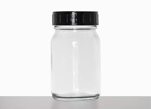 Wide neck bottle: 200 milliliter, colour: clear