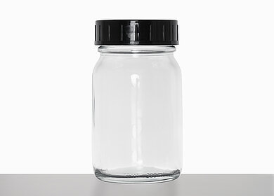 Wide neck bottle: 200 milliliter, colour: clear