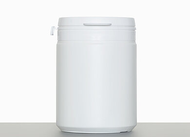 Special can with tamper proof seal: 250 milliliter, colour: white
