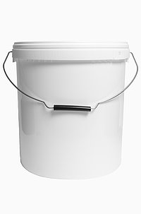 Plastic round bucket: 20,0 liter, colour: white