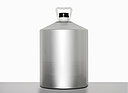 Aluminiumflasche Schrägschulter: 30,5 Liter, Farbe: silbermatt gebeizt