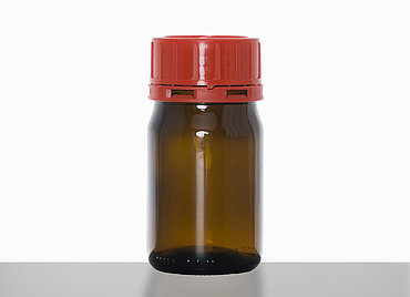 Wide neck bottle: 250 milliliter, colour: brown