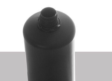 Kunststoff Rundflasche OV 1000/28: 1,0 Liter, Farbe: schwarz Kunststoff Rundflasche OV 1000/28: 1,0 Liter, Farbe: schwarz