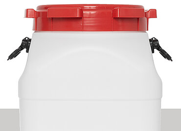 Square wide neck drum: 50,0 liter, colour: white