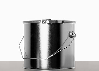 Tinplate bucket: 2,5 liter, colour: blank