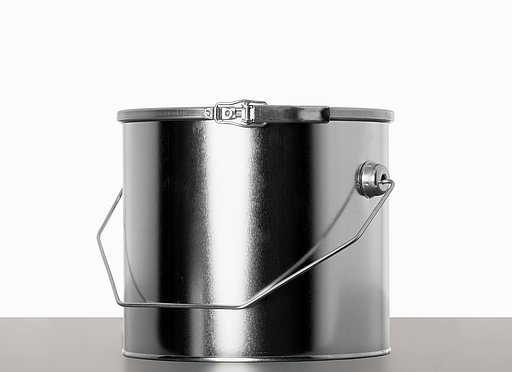 Tinplate bucket: 2,5 liter, colour: blank