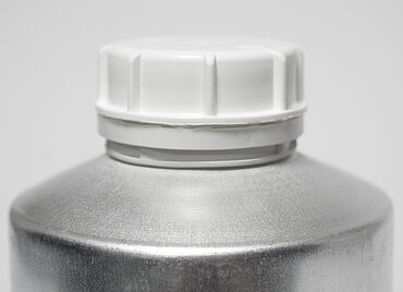 Aluminiumflasche Schrägschulter: 2,5 Liter, Farbe: silbermatt gebeizt