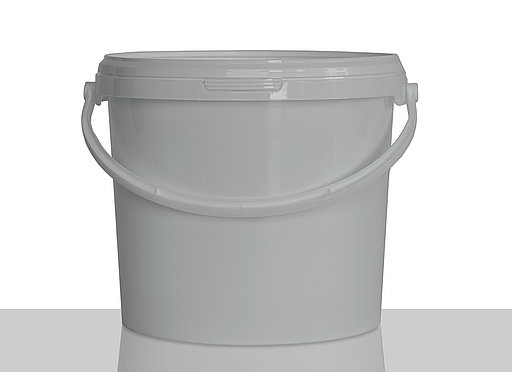 Plastic round bucket ECO: 5,6 liter, colour: grey
